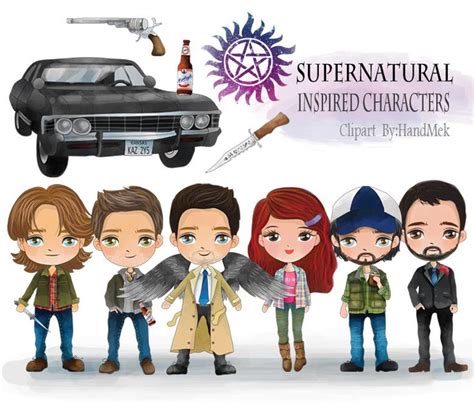 Supernatural Inspired Characters Clipart Instant Download PNG | Etsy | Clip art, Supernatural, Png