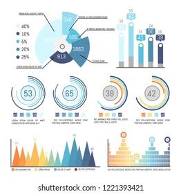 Infographics Pie Diagrams Figures Data Raster Stock Illustration ...