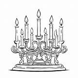 Download Black And White Candelabra Drawing Coloring pages Online  sketch template