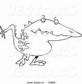 Vector Of A Cartoon Long Nosed Monster  Outlined Coloring Page By sketch template