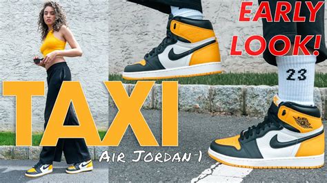 THE LEATHER ON THESE IS SPECTACULAR! AIR JORDAN 1 TAXI (YELLOW TOE) On Foot Review and How to ...