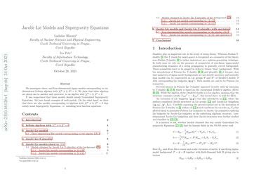 Jacobi-Lie Models and Supergravity Equations | Papers With Code