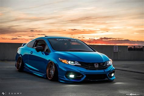 Chrome Blue Stanced Honda Civic Si Coupe by Avant Garde — CARiD.com Gallery