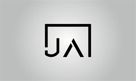 Letter JA logo design. JA logo with square shape in black colors vector ...