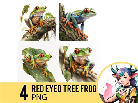 Red Eyed Tree Frog Watercolor PNG Clipart, Frog Portrait PNG ...