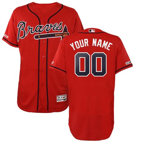 Men's Atlanta Braves Majestic Scarlet Alternate 2019 Authentic Collection Flex Base Custom Jersey