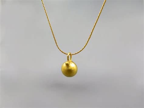 Gold Ball Necklace Dainty Necklace Charm Necklace Gold Bead