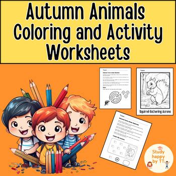 Autumn Animals Coloring and Activity Worksheets - Counting, Maze ...