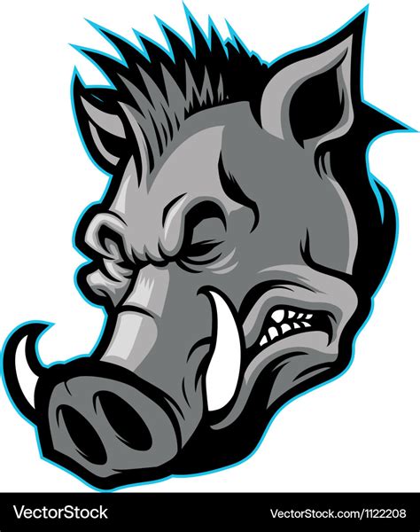 Wild boar head mascot Royalty Free Vector Image