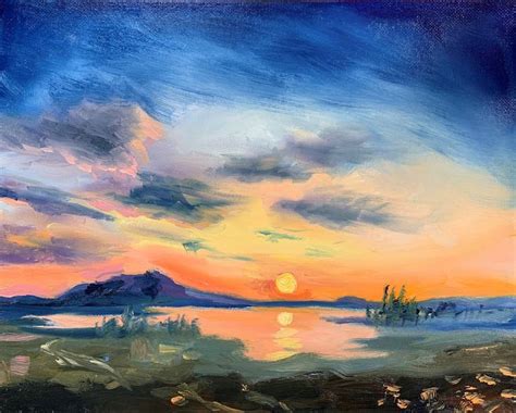 Sunset. Landscape Painting by Vita Schagen | Saatchi Art