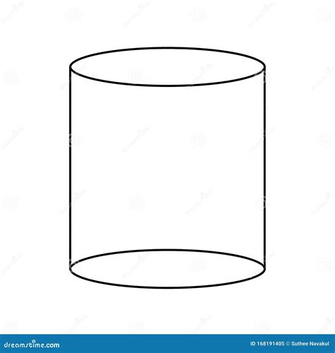 Cylinder Geometrical Figure Outline Icon on White Background. 3d Cylinder Sign. Flat Style Stock ...