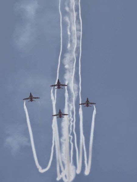 Surya Kiran Formation Aerobatic Team (SKAT) show off their skills