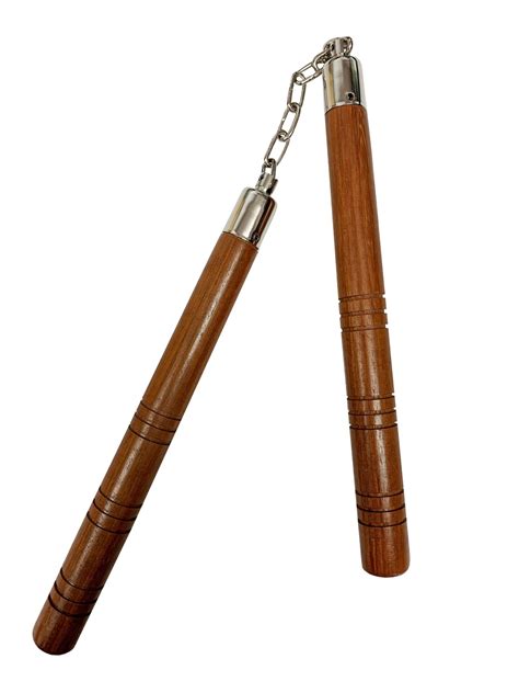 Nunchaku 12″ Wood Round with Grooves - Giri Martial Arts Supplies