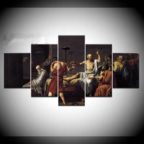 Canvas Art Print 5 Panel The Death of Socrates by David World Famous Painting Modern Home Decor ...