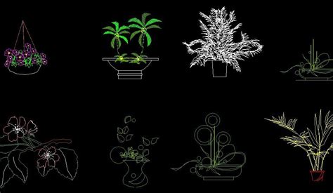 Decoration Flowers Plant Front View Elevation 2D DWG Block For AutoCAD • DesignsCAD