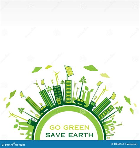 Creative Eco-friendly City Design Vector Stock Vector - Illustration of natural, lawn: 43268169