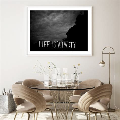 Life Is A Party Poster | Neon Sign Photography Wall Art – Slay My Print