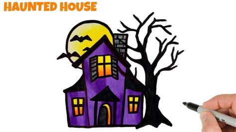 How to Draw Haunted House | Halloween Drawings for Beginners