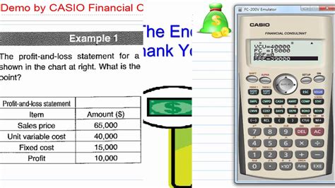 Break Even point With CASIO Financial Calculator Example 1 - YouTube