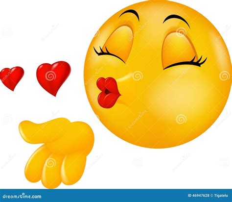 Cartoon Round Kissing Face Emoticon Making Air Kiss Stock Vector - Illustration of kiss, feeling ...