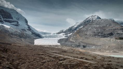 4K 60fps Aerial of Athabasca Glacier in Jasper Stock Video Footage ...