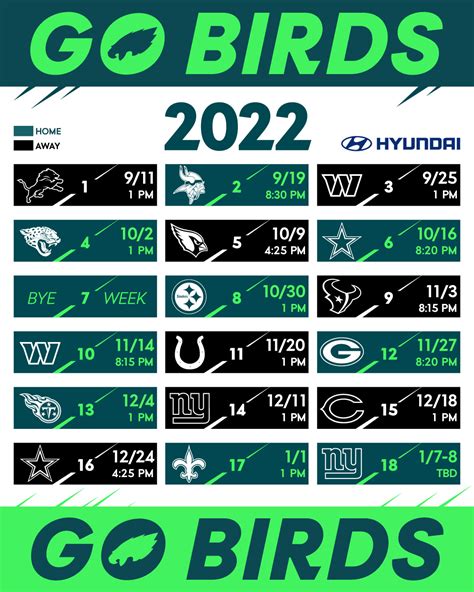 Printable Philadelphia Eagles Schedule 2025 To 2025 - Zarla Nanette