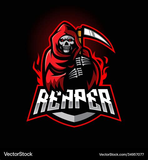 Grim reaper gaming logo Royalty Free Vector Image