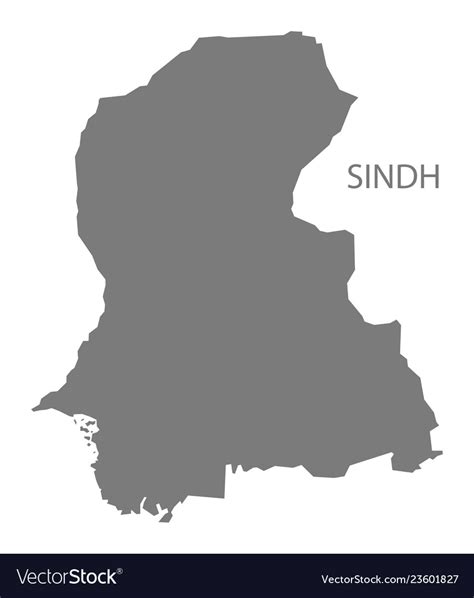 Sindh pakistan map grey Royalty Free Vector Image