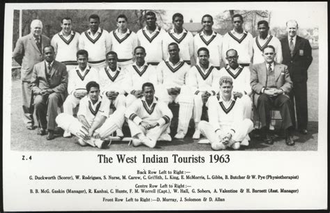 Real Photo – ‘The West Indies Cricket Team England Tour ‘ (1963 ...