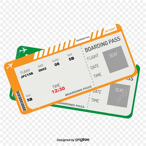 Flight Ticket Clipart Vector, Simple Color Flight Ticket Boarding Pass, Color, Ticket, Air ...