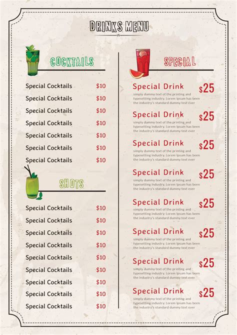 Beverages Menu