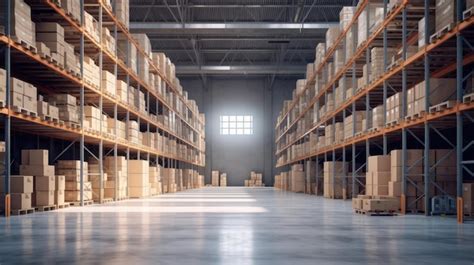 Premium AI Image | Warehouse or industry building interior