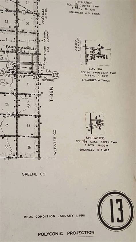 Vintage Map Calhoun County Iowa Highway & Transportation Road | Etsy