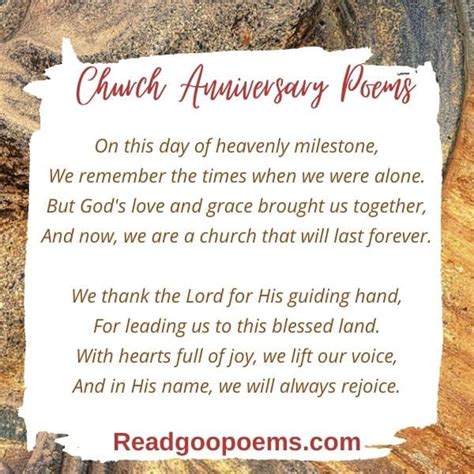 Church Anniversary Poems to Celebrate Your Milestone