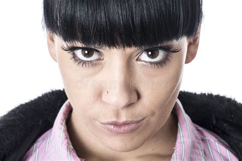 Angry Frustrated Young Woman Starring or Glaring Sternly Stock Image ...