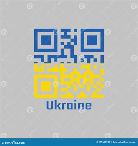 QR Code Set the Color of Ukraine Flag. it is a Banner of Two Equally ...