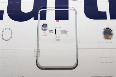 Airbus A380 airplane door stock image. Image of exhibition - 79201349