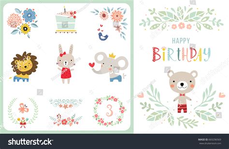 Happy Birthday Card Vector Illustration Stock Vector (Royalty Free) 669296569 | Shutterstock