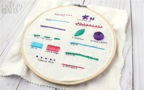 Embroidery Stitches Guide - Cutesy Crafts