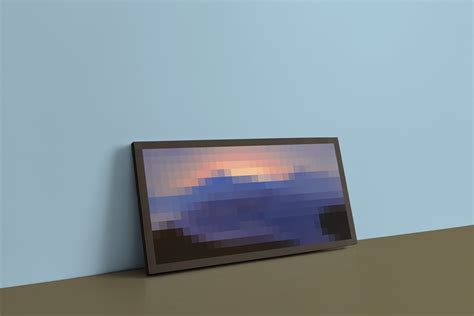 Minecraft Sunset Painting Printed Canvas 2x1 Blocks sunset Dense Beautiful Printed Canvas on ...