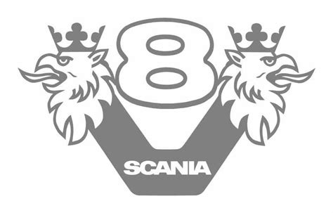 Scania V8 Logo with Griffins Truck Bodywork Sticker | Car sticker design, Trucks, Griffin logo