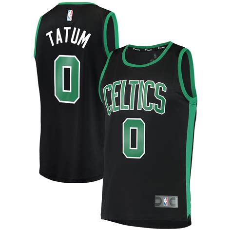 Fanatics Branded Jayson Tatum Boston Celtics Black Fast Break Replica Jersey - Statement Edition