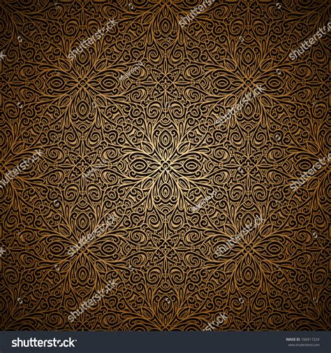 Vintage Gold Background Vector Filigree Seamless Stock Vector (Royalty ...