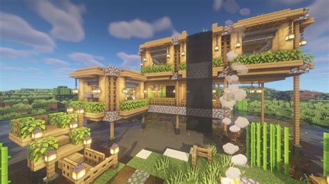 Minecraft Waterfall House 1.20.2/1.20.1/1.20/1.19.2/1.19.1/1.19/1.18/1. ...