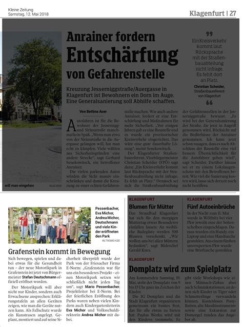 Kleine Zeitung - 12.05.2018 - E-Norm Kinderspielgeräte