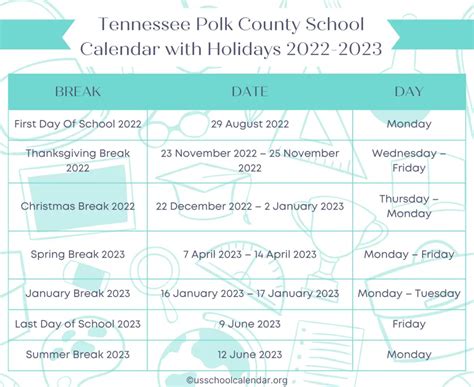 Polk County School Calendar 2022-2023 - US School Calendar