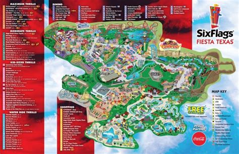 Six Flags Fiesta Texas Map PDF File download a printable Image File Official Website information ...