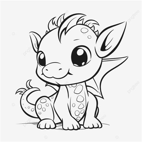 Cute Baby Dragon Coloring Pages Outline Sketch Drawing Vector, Dragon Drawing, Baby Drawing ...