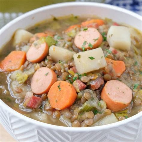 German Lentil Soup (Linsensuppe) - Recipes From Europe