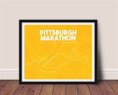 Pittsburgh Marathon Course Map 2019 Marathon Printable Map - Etsy